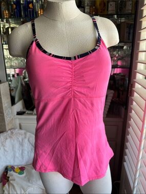 Kyodan Hot Pink Ruched Camisole with Criss Cross back Sz. L